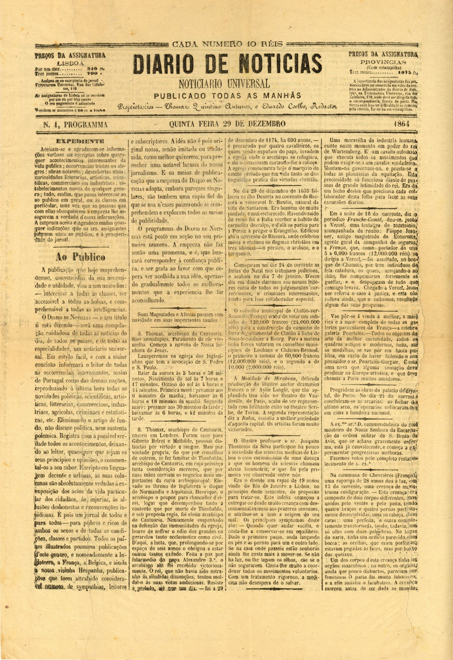 Imagem de referência de Diário de Notícias, descrito nos dados abertos como jornal português