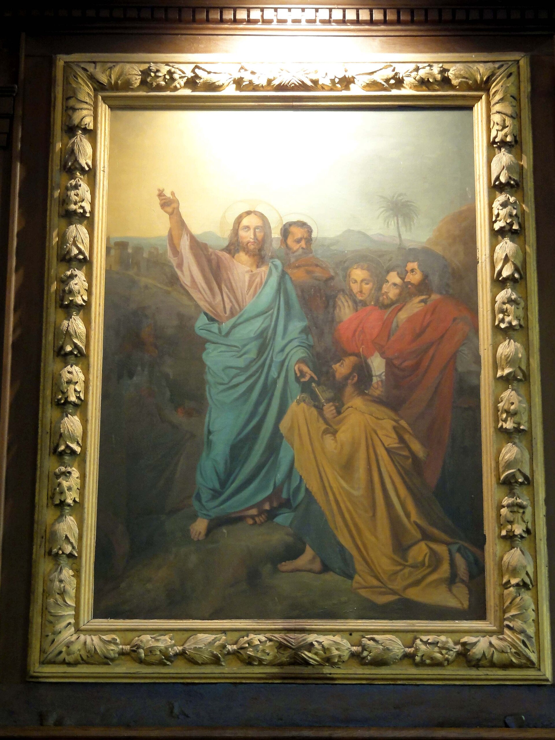 Imagem de referência de Jesus entregando as chaves da Igreja a São Pedro, descrito nos dados abertos como pintura de Jean-Auguste Dominique Ingres