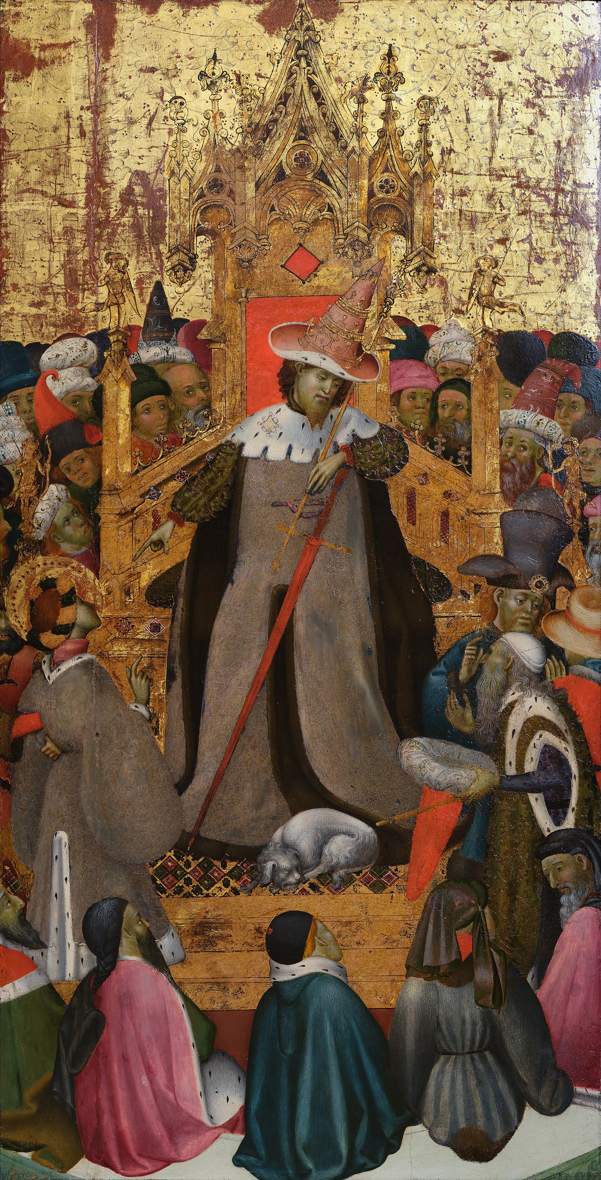Imagem de referência de O Julgamento de São Jorge, descrito nos dados abertos como pintura de Bernat Martorell