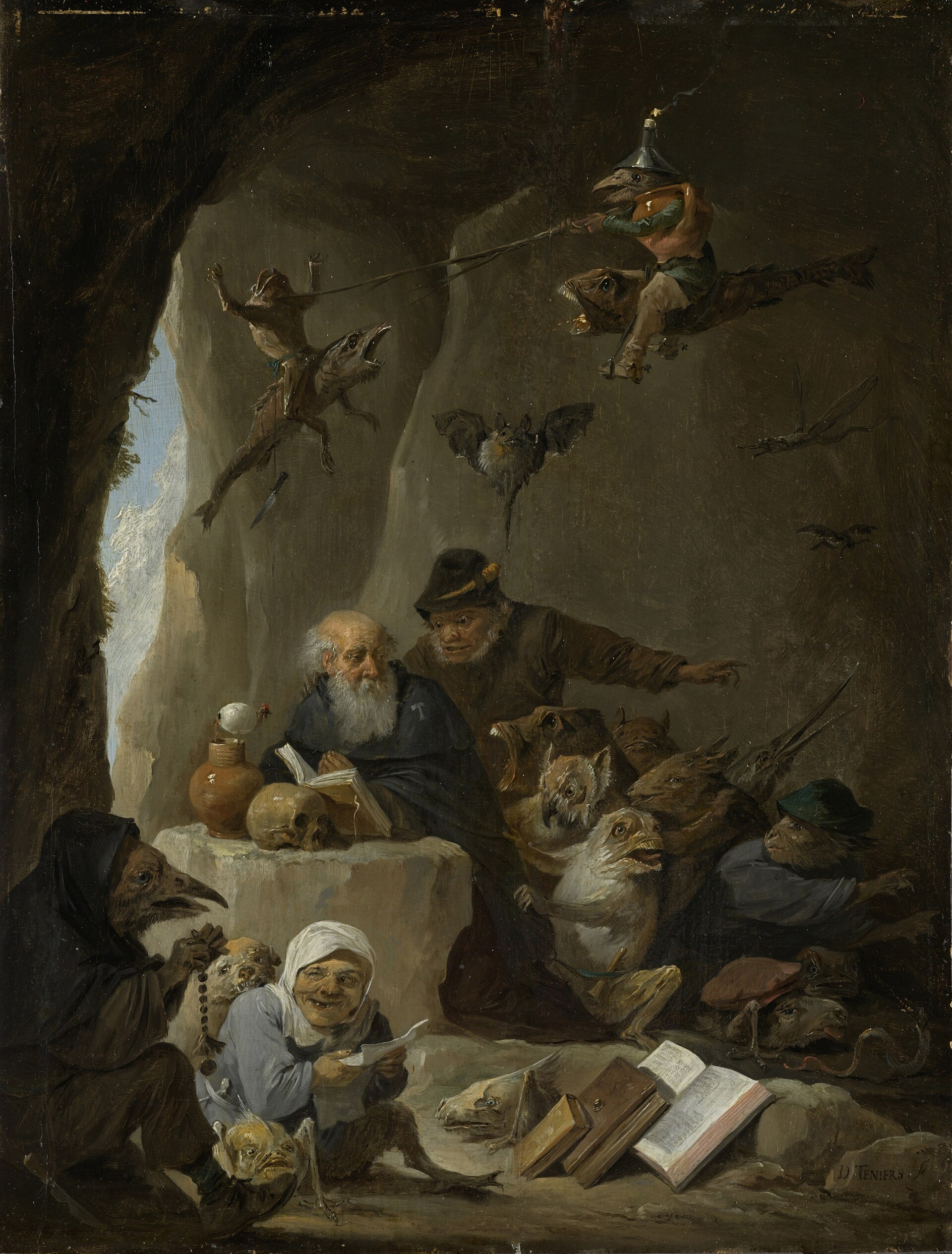 Imagem de referência de As Tentações de Santo Antão., descrito nos dados abertos como pintura de David Teniers, Filho