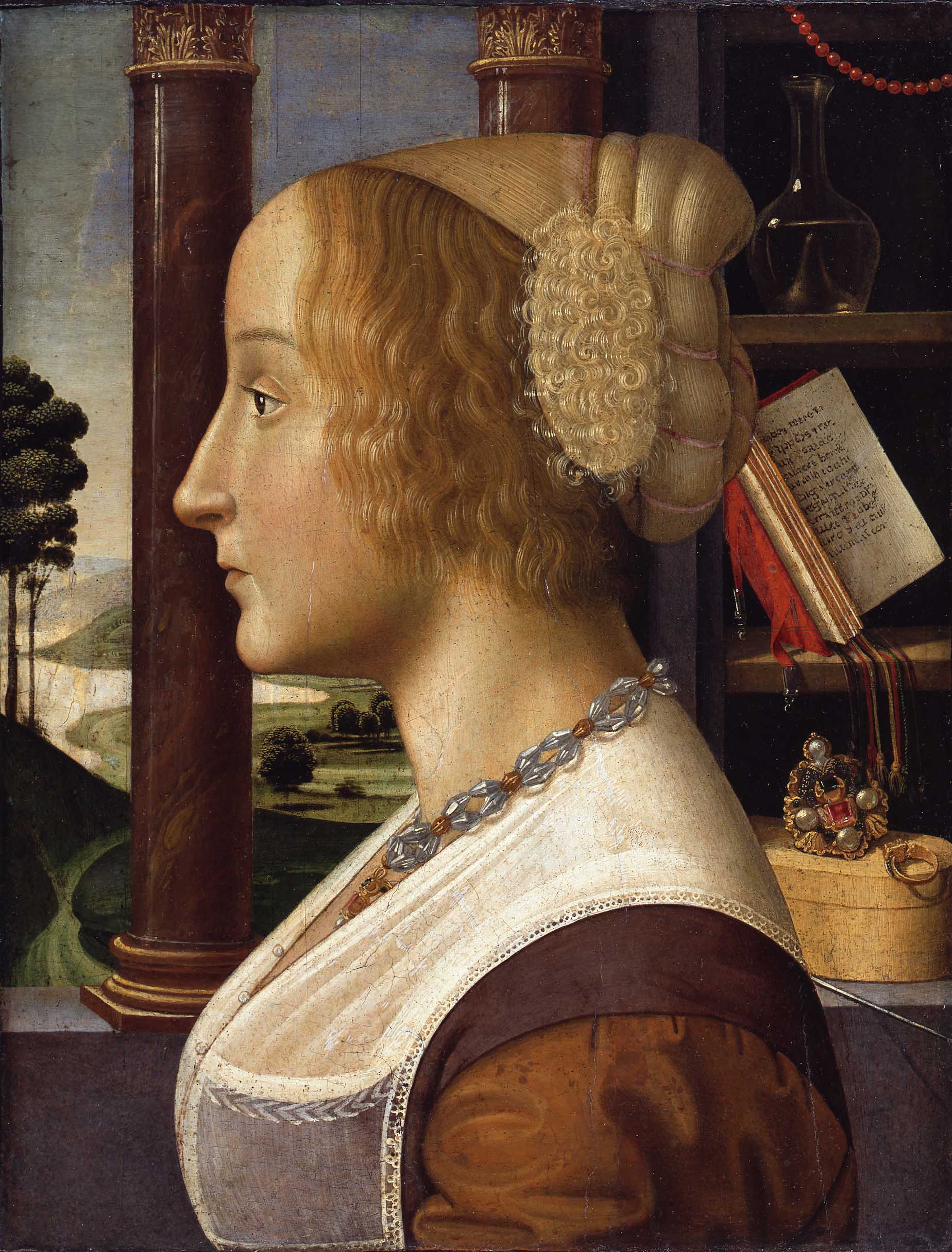 Imagem de referência de Retrato de uma mulher, descrito nos dados abertos como pintura de Davide Ghirlandaio