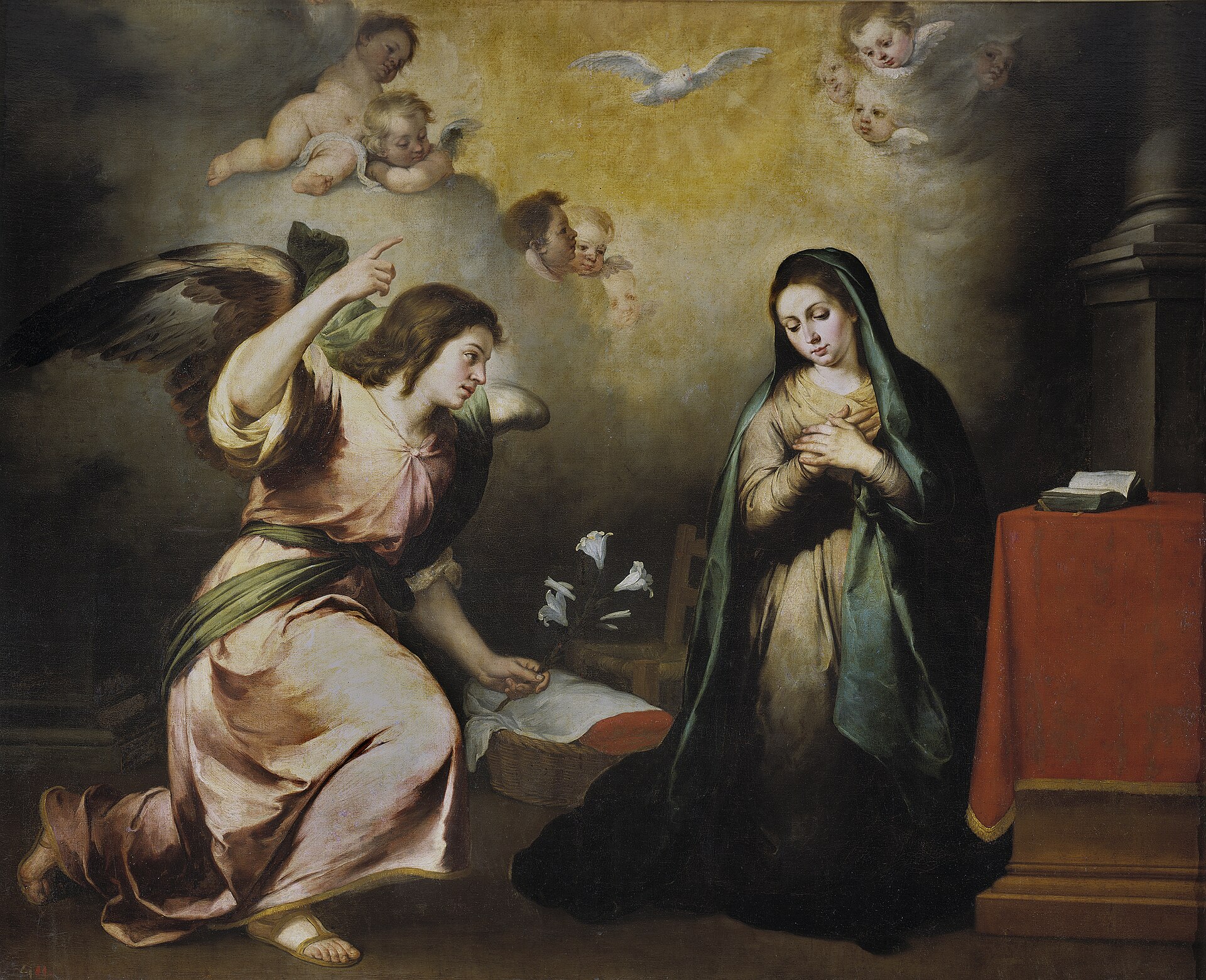 Imagem de referência de A Anunciação, descrito nos dados abertos como pintura de Bartolomé Esteban Murillo (Prado)