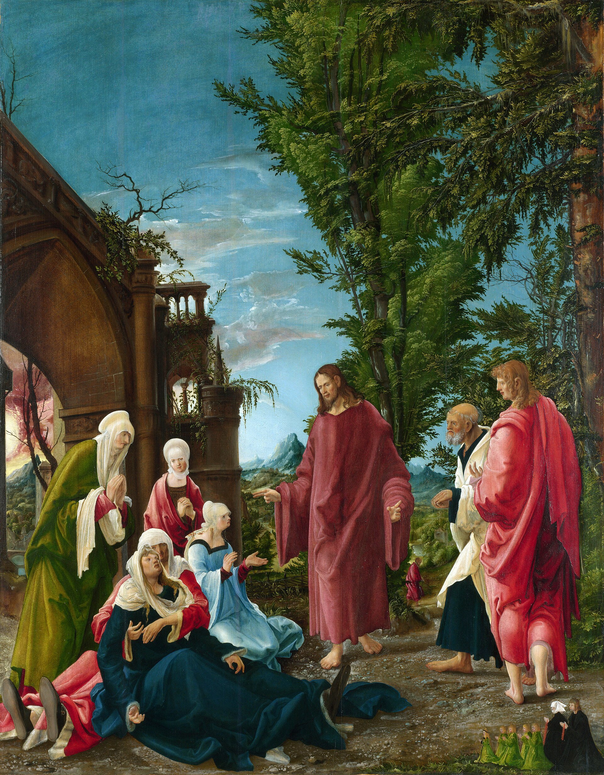 Imagem de referência de Jesus se despedindo de sua mãe, descrito nos dados abertos como pintura de Paris Bordone