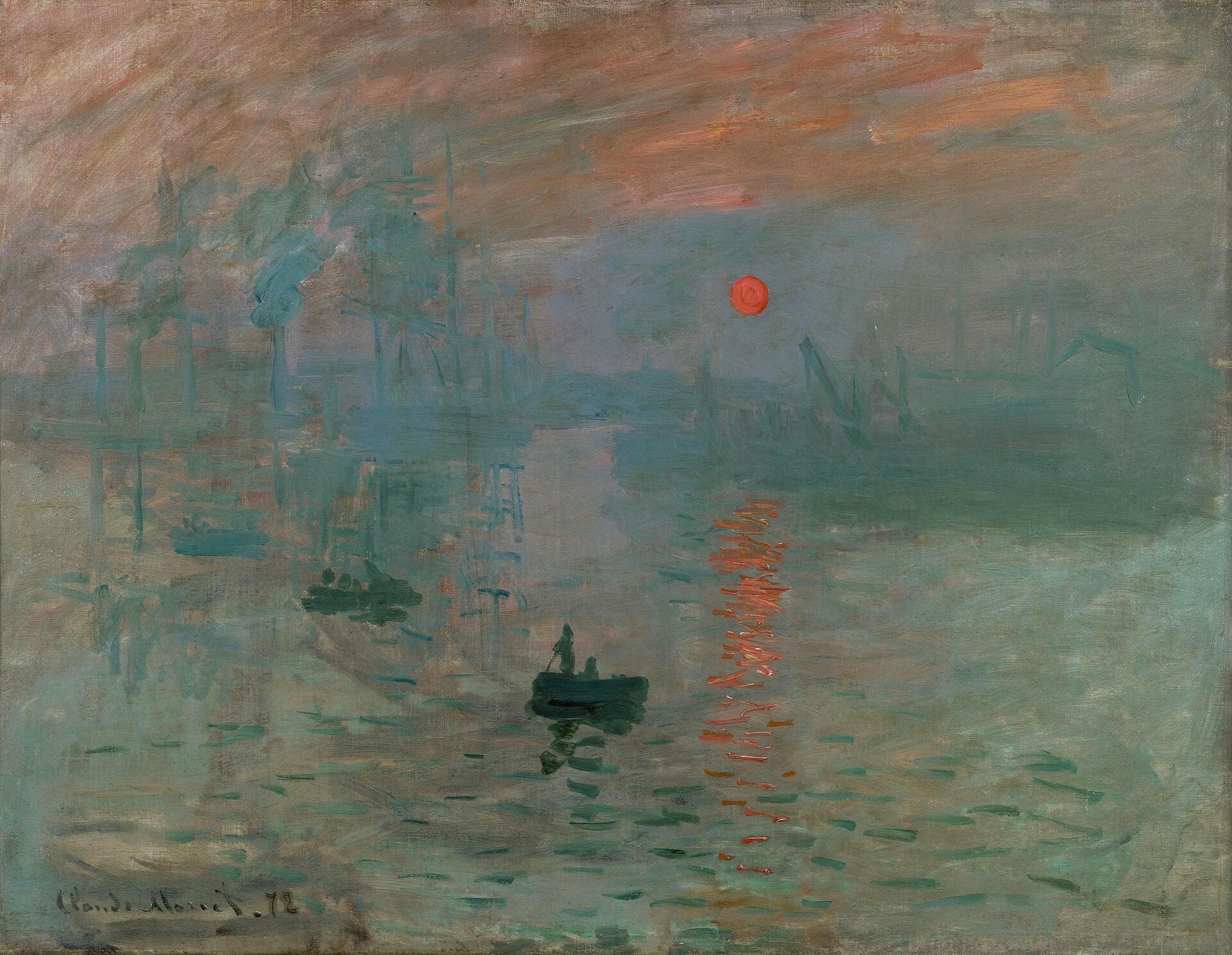 Imagem de referência de Impressão, nascer do sol, descrito nos dados abertos como pintura de Claude Monet