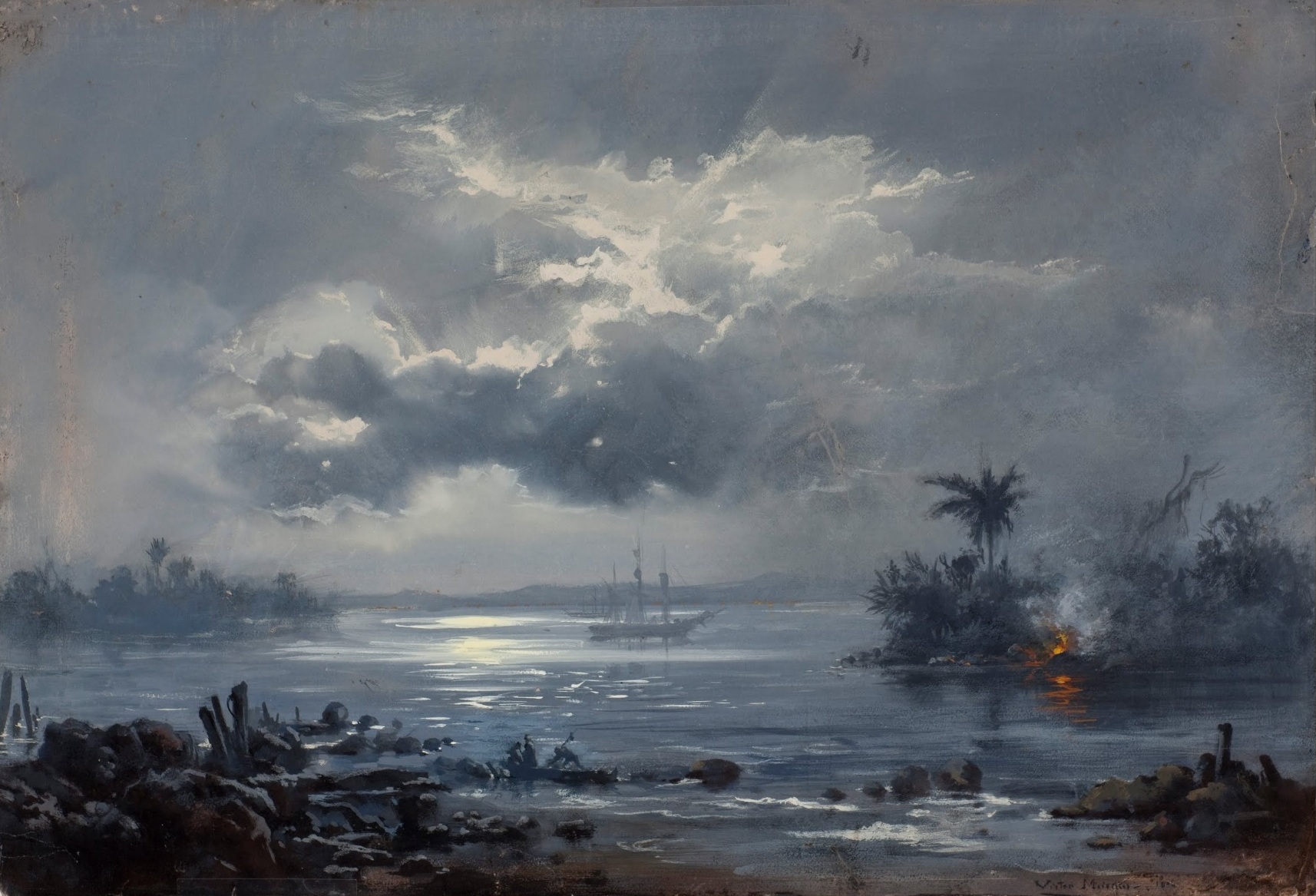 Imagem de referência de Passagem de Humaitá, descrito nos dados abertos como pintura de Victor Meirelles
