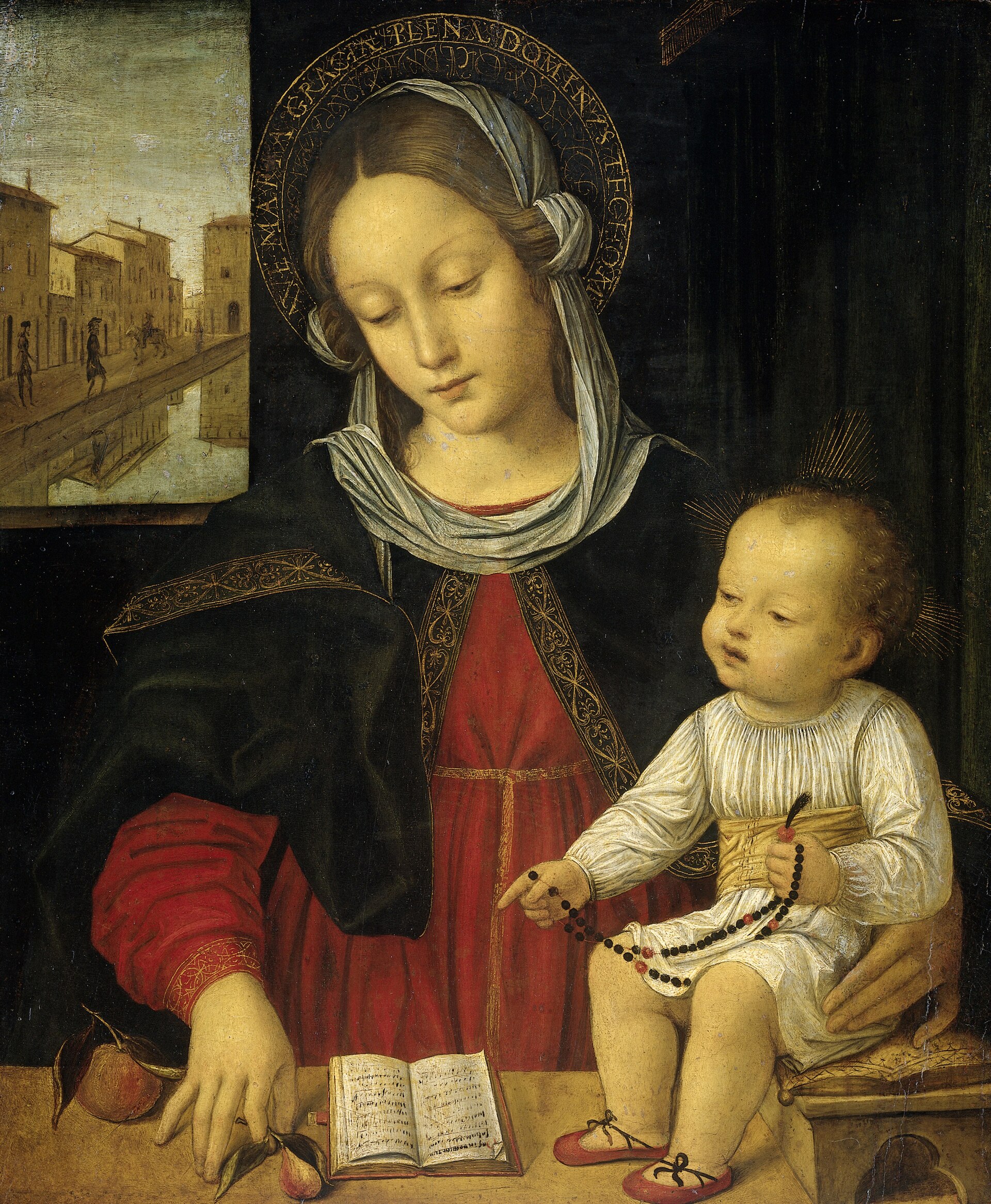 Imagem de referência de Madona com Menino, descrito nos dados abertos como pintura de Ambrogio Bergognone