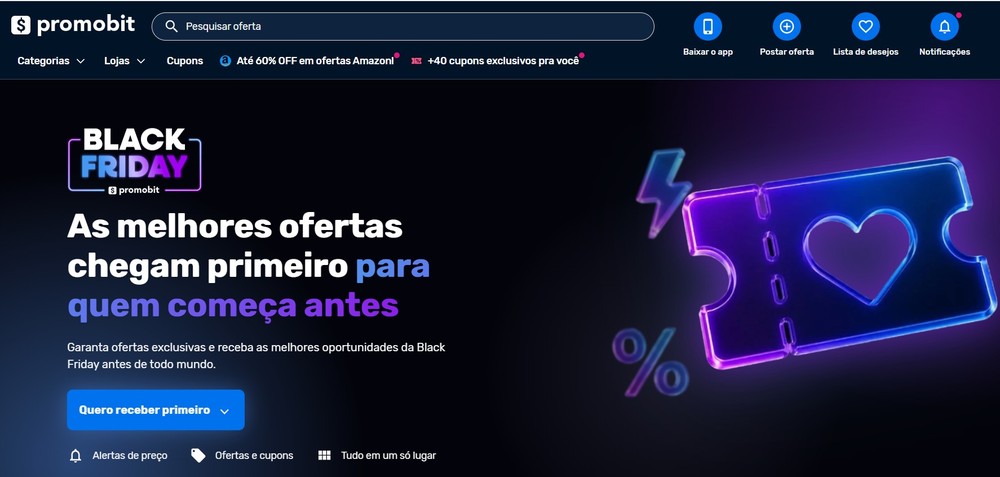 Promobit já possui uma página de campanha para a Black Friday 2026 — Foto: Reprodução/Thaisi Carvalho