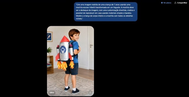 Ideias de mochila maluca infantil: use o ChatGPT para criar a sua