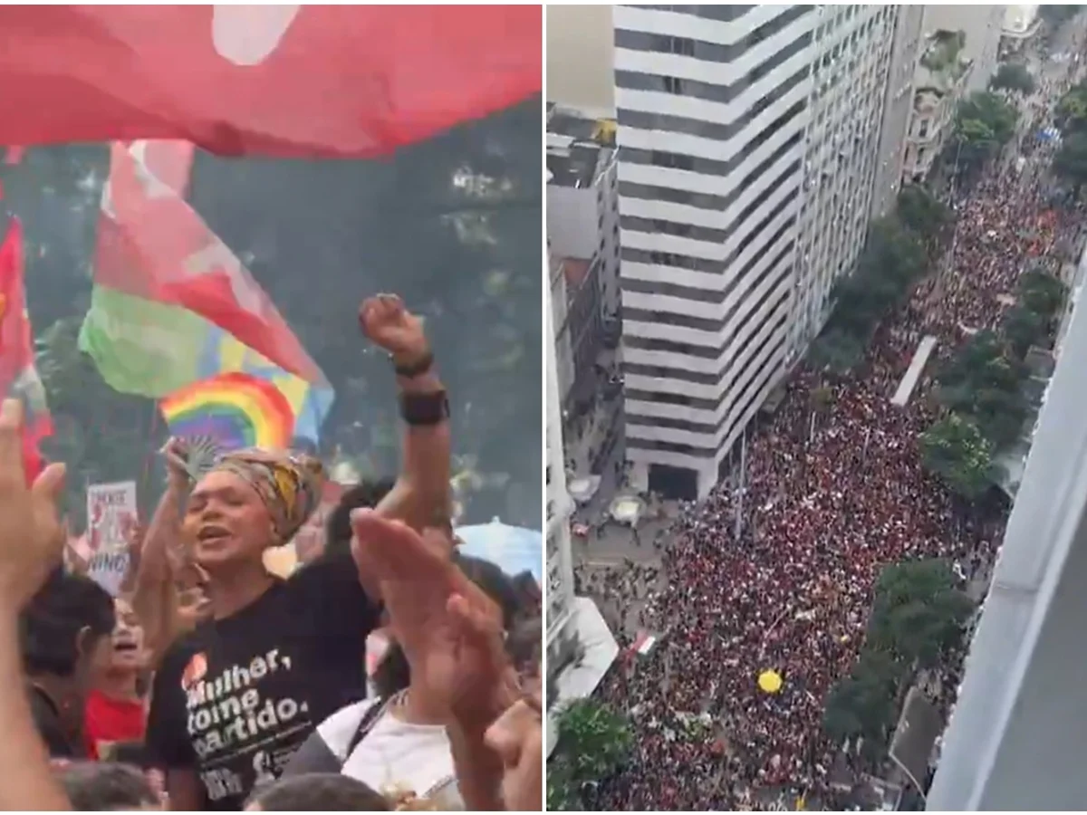 Estudantes ocupam ruas do Centro do Rio em ato por reeleição de Lula