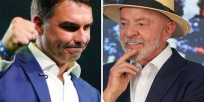 Montagem de Flávio Bolsonaro e Lula Foto: Vittor Sales, campanha Flávio Bolsonaro | Pedro Kirilos, Estadão