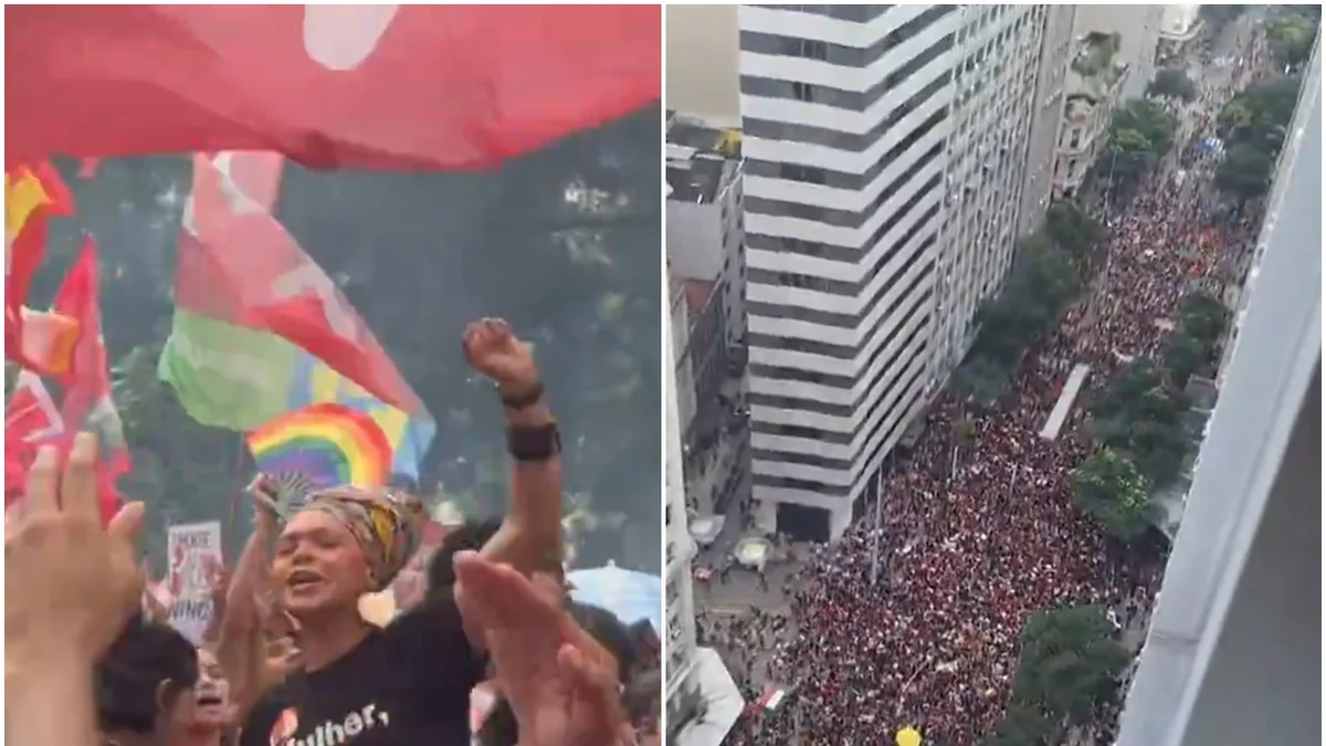 Estudantes ocupam ruas do Centro do Rio em ato por reeleição de Lula