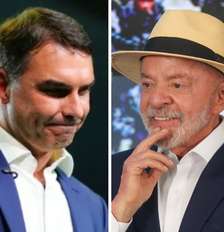 Montagem de Flávio Bolsonaro e Lula Foto: Vittor Sales, campanha Flávio Bolsonaro | Pedro Kirilos, Estadão
