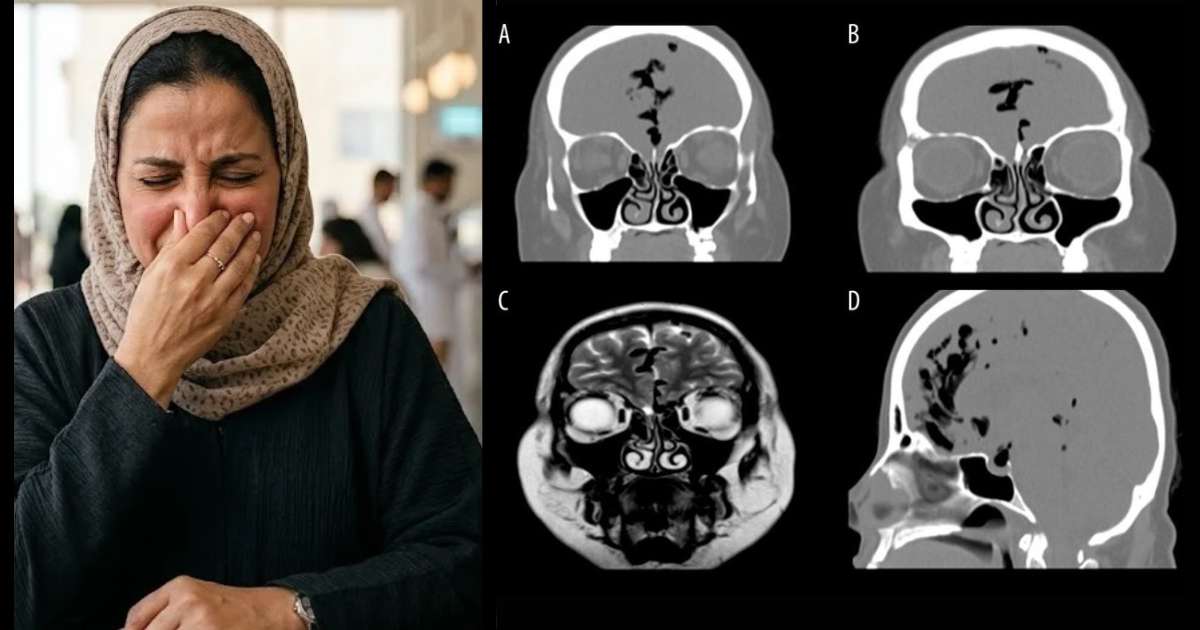 Segurar o espirro faz mal? Mulher de 45 anos descobre ar dentro do crânio