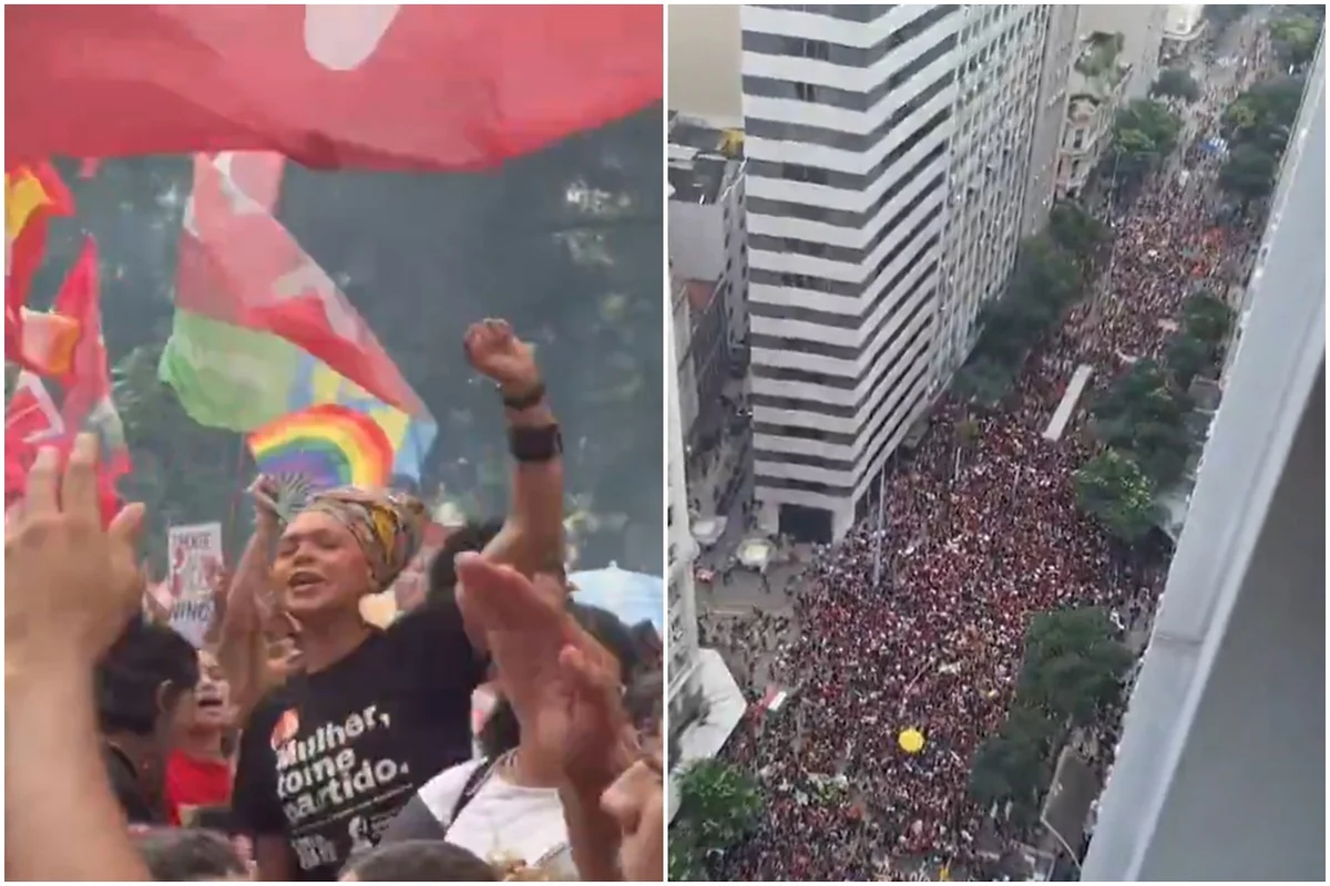 Imagem da matéria: Estudantes ocupam ruas do Centro do Rio em ato por reeleição de Lula