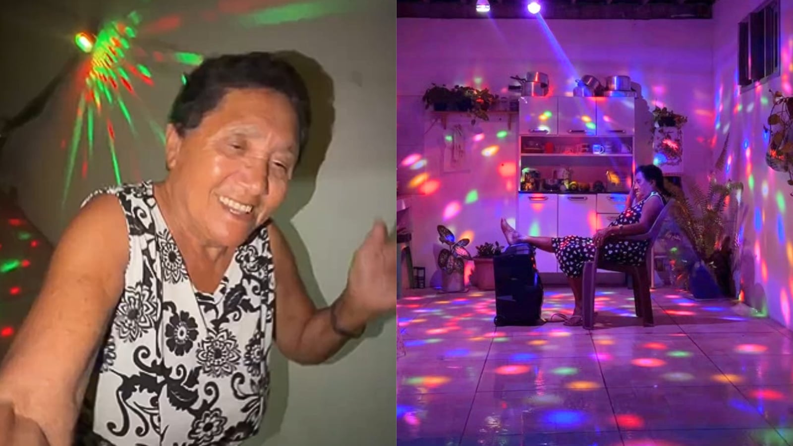 Quem é a vovó que ‘frita’ ouvindo divas pop e virou febre na internet Montagem - Reprodução/Instagram/@dona.negaof