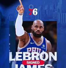 LeBron James joga no 76ers Foto: Reprodução @sixers / Estadão