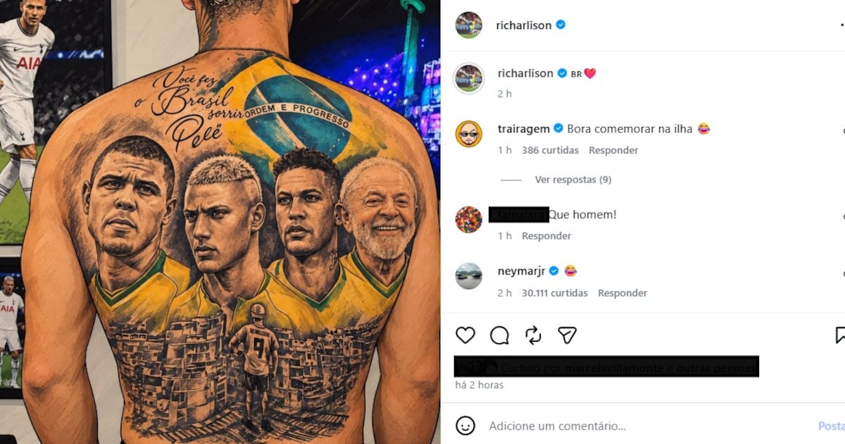 Richarlison comemora vitória de Lula, e Neymar ri após polêmica com Flávio por ilha de R$ 10 mi